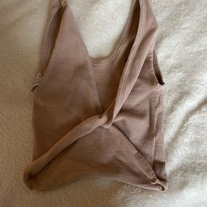 Urban Outfitters Tan Cropped Reversible Tank